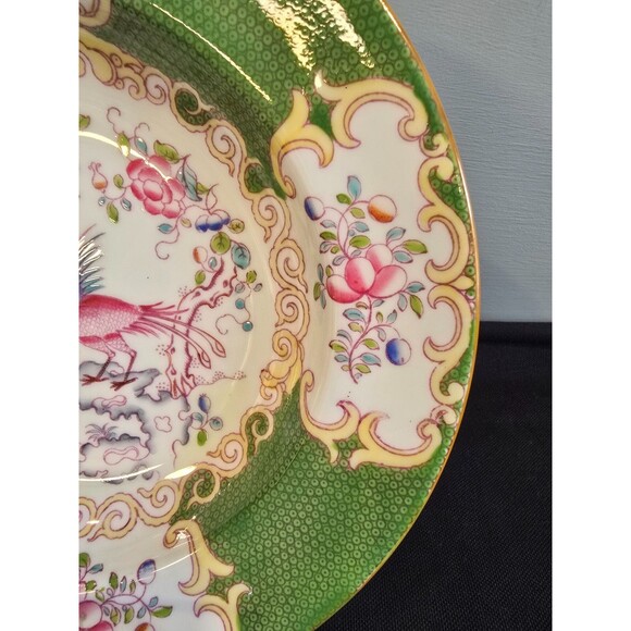 Minton Green Cockatrice Rimmed Soup – Bone China England 1912-1950 – Mult Avail - Picture 6 of 10